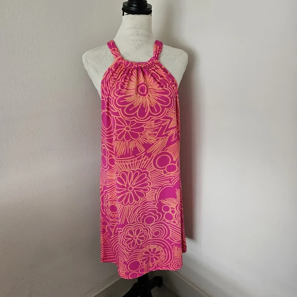 💕Trina Turk Vibrant Pink JUJU halter dress size small 💕 - Picture 3 of 9